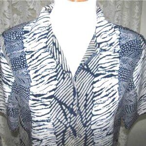 NAVY TAUPE & GREY Poly SHIRT Size Medium Voir Collection